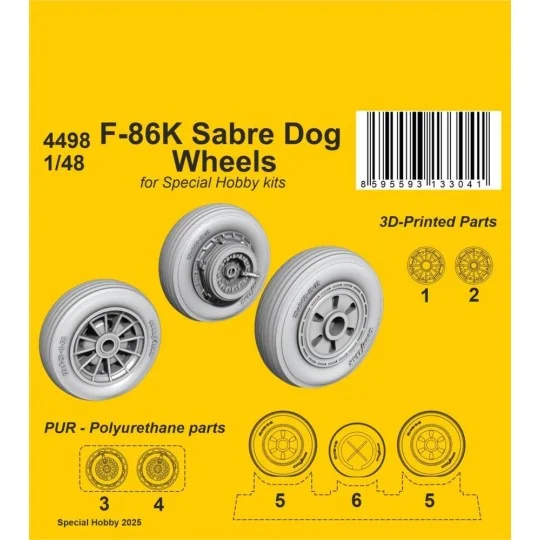F-86K Sabre Dog Wheels, 1/48 - CMK 129-4498 F-86K Sabre Dog Wheels, 1/48 - CMK 129-4498
