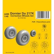 Dornier Do 217 Wheels Correction Set for ICM, 1/48 - CMK 129-4499 Dornier Do 217 Wheels Correction Set for ICM, 1/48 - CMK 129-4499