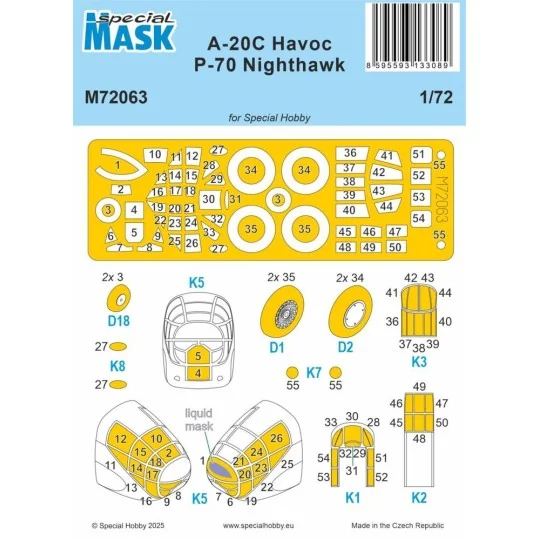 A-20C Havoc / P-70 Nighthawk MASK - Special Hobby 100-M72063