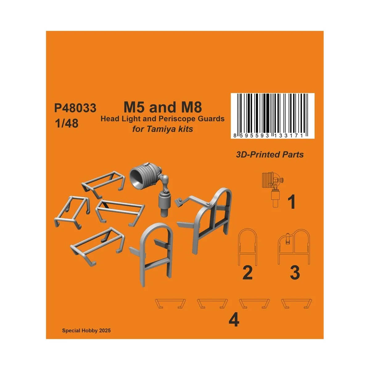 M5 and M8 Head Light and Periscope Guards for Tamiya - CMK 129-P48033