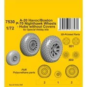 A-20 Havoc/Boston/ P-70 Nighthawk Wheels/ Hubs without Covers for S...
