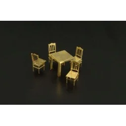 Table and chairs, 1/144 - Brengun BRL144028