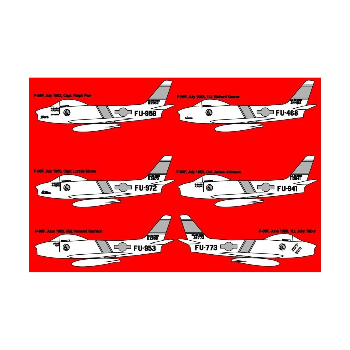 F-86F SABRE 335th FIS decal, 1/144 - Brengun BRL144084