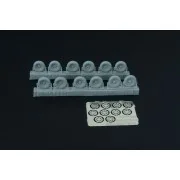 F4U Corsair - F6F Hellcat wheels (five types), 1/144 - Brengun BRL1... F4U Corsair - F6F Hellcat wheels (five types), 1/144 - Brengun BRL1...