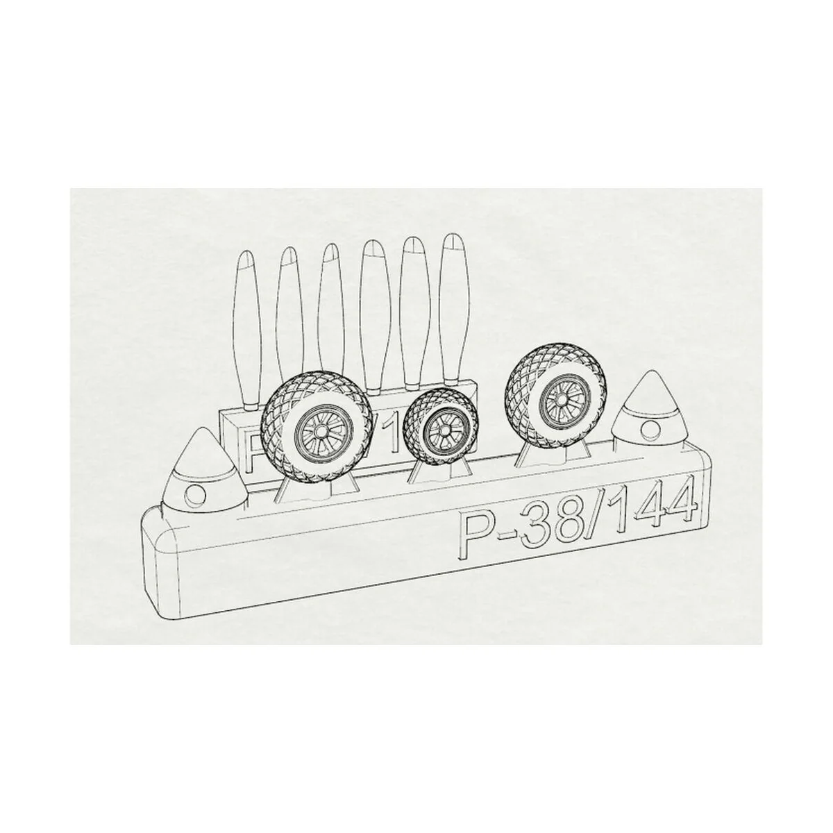 P-38 Wheels -proppelers (Fujimi kit), 1/144 - Brengun BRL144146