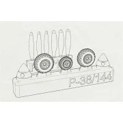 P-38 Wheels -proppelers (Fujimi kit), 1/144 - Brengun BRL144146