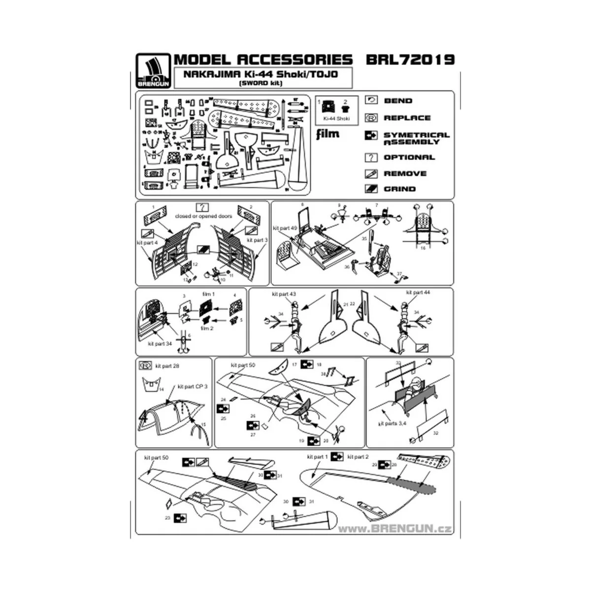 Ki-44 Shoki - Tojo (SWORD72042), 1/72 - Brengun BRL72019 Ki-44 Shoki - Tojo (SWORD72042), 1/72 - Brengun BRL72019