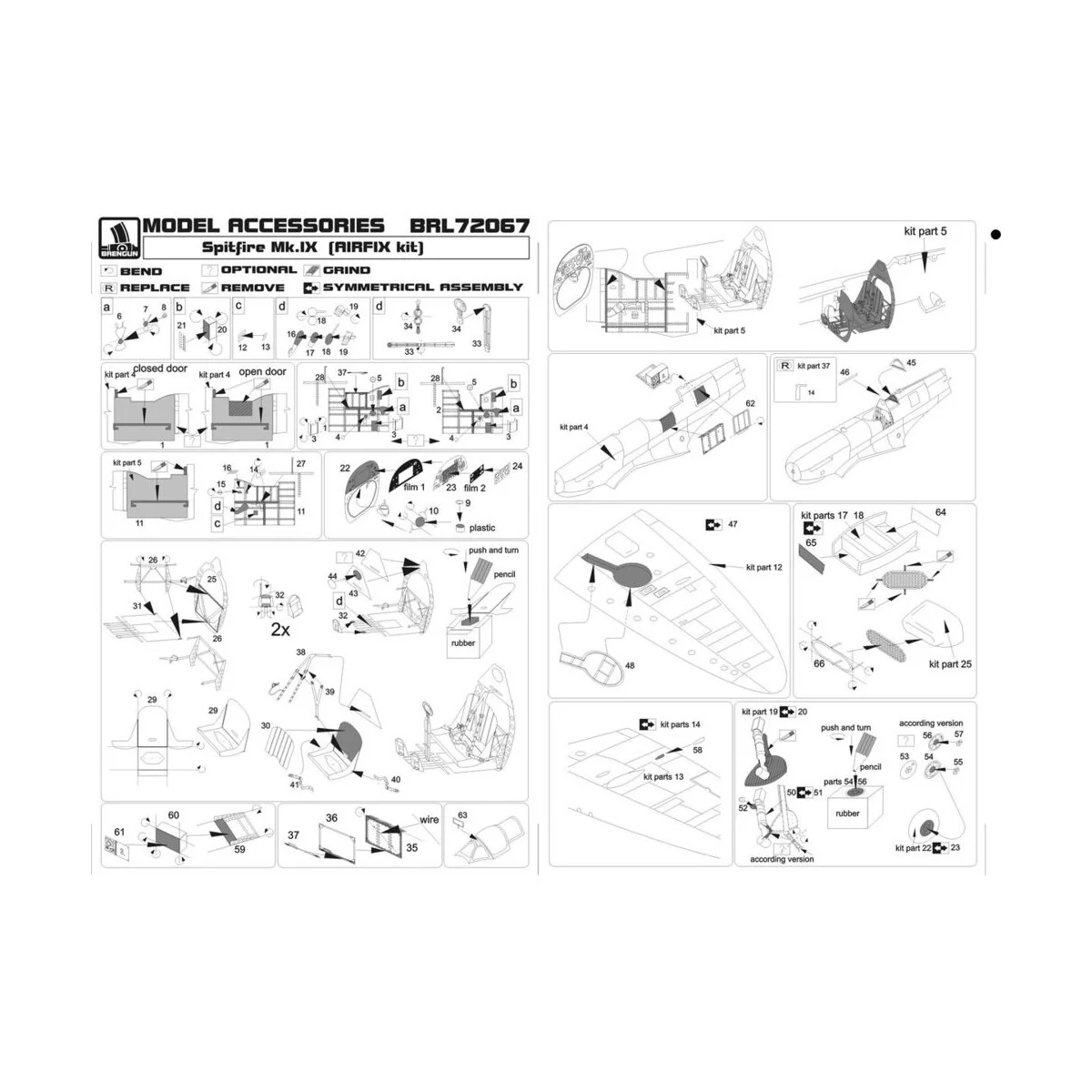 Spitfire Mk IX C (Airfix), 1/72 - Brengun BRL72067