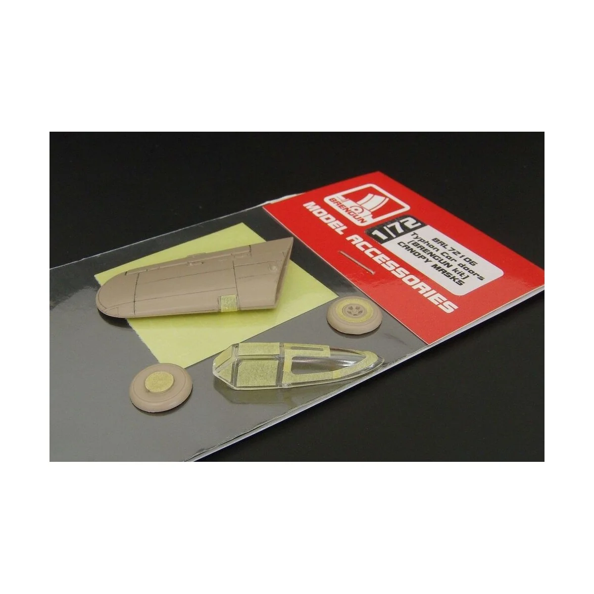 Typhon CAR Doors CANOPY MASKS, 1/72 - Brengun BRL72106 Typhon CAR Doors CANOPY MASKS, 1/72 - Brengun BRL72106