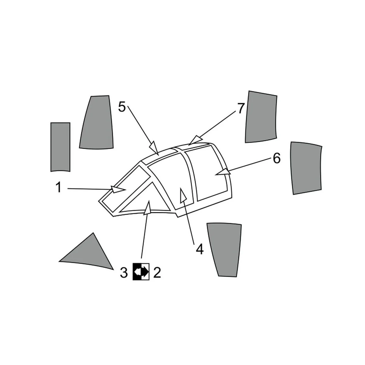 MXY-7 Ohka model 22 Canopy mask (Brengun kit) - Brengun BRL72165