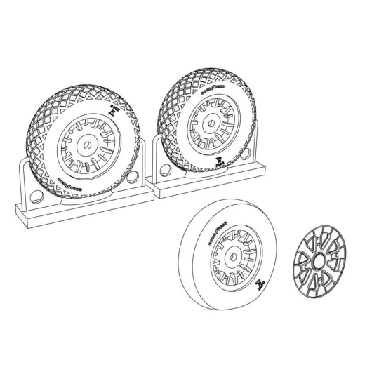 F4U Corsair Diamond Thread Wheels set - Brengun BRL48113