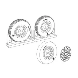 F4U Corsair Block Thread Wheels set, 1/48 - Brengun BRL48114