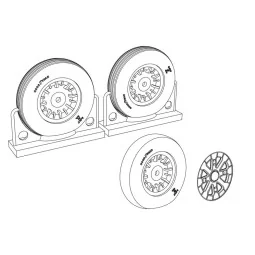 F4U Corsair Ribbed Thread Wheels set - Brengun BRL48115