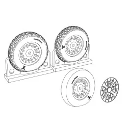F4U Corsair Cross Thread Wheels set, 1/48 - Brengun BRL48117