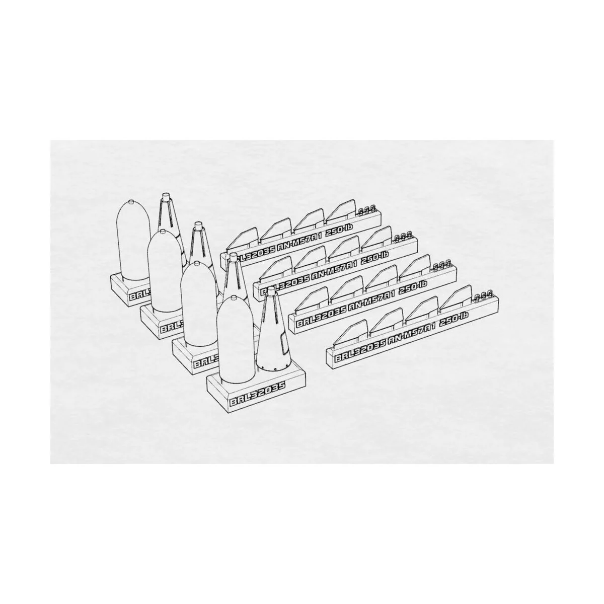 US bomb 250-lb AN-M57A1, 1/32 - Brengun BRL32035 US bomb 250-lb AN-M57A1, 1/32 - Brengun BRL32035