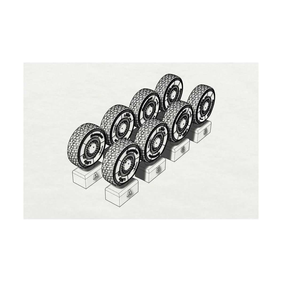 JGSDF Type 16 Wheels (Tamiya kit), 1/48 - Hauler HLX48392