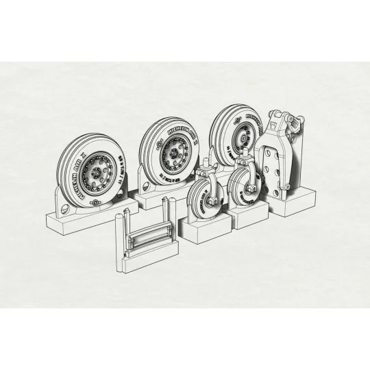 AV8B Wheels (Hasegawa kit), 1/72 - Brengun BRL72185 AV8B Wheels (Hasegawa kit), 1/72 - Brengun BRL72185