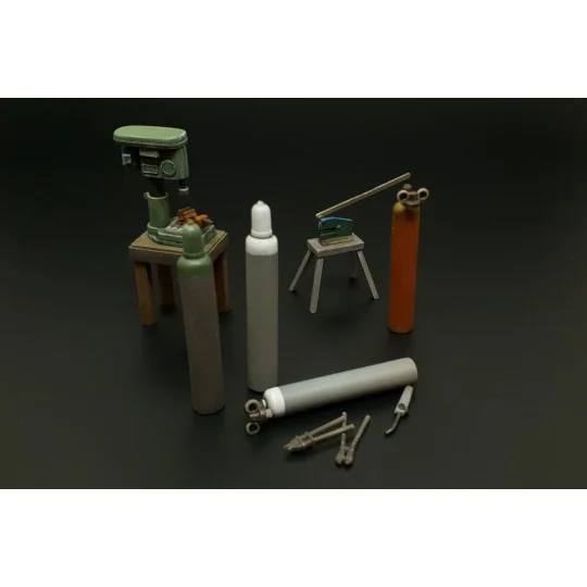 Bench drill-lever shears-oxy acetylene bottles - Hauler HLU35117