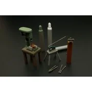 Bench drill-lever shears-oxy acetylene bottles, 1/35 - Hauler HLU35117