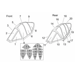 Ohka MXY7-K1 KAI two seats Canopy mask (Brengun kit), 1/48 - Brengu...