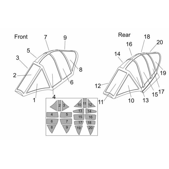Ohka MXY7-K1 KAI two seats Canopy mask (Brengun kit), 1/48 - Brengu... Ohka MXY7-K1 KAI two seats Canopy mask (Brengun kit), 1/48 - Brengu...