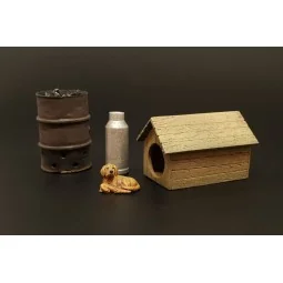 Dog house with dog, 1/35 - Hauler HLU35118