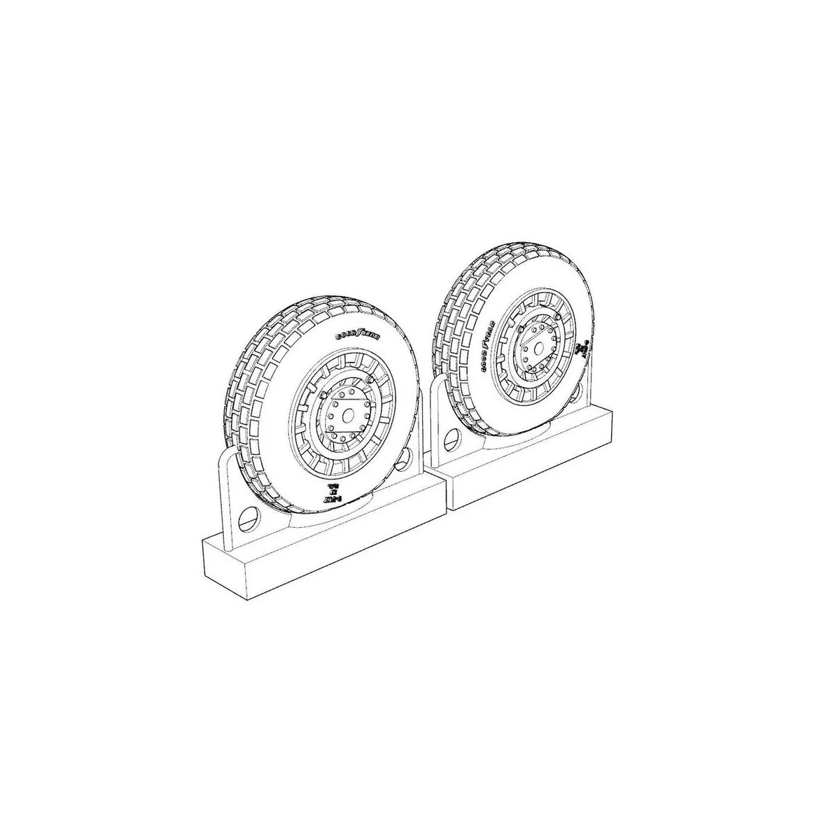 F4U Corsair Block Thread Wheels set - Brengun BRL72218