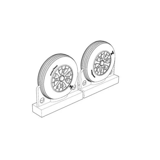 F4U Corsair Ribbed Thread Wheels set, 1/72 - Brengun BRL72219