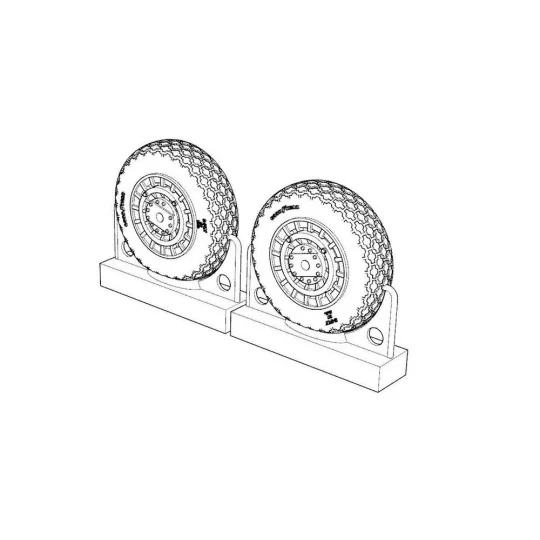 F4U Corsair Cross Thread Wheels set, 1/72 - Brengun BRL72221
