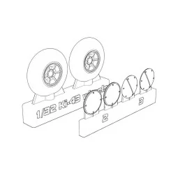 Ki-43 Hayabusa Wheels, 1/32 - Brengun BRL32041