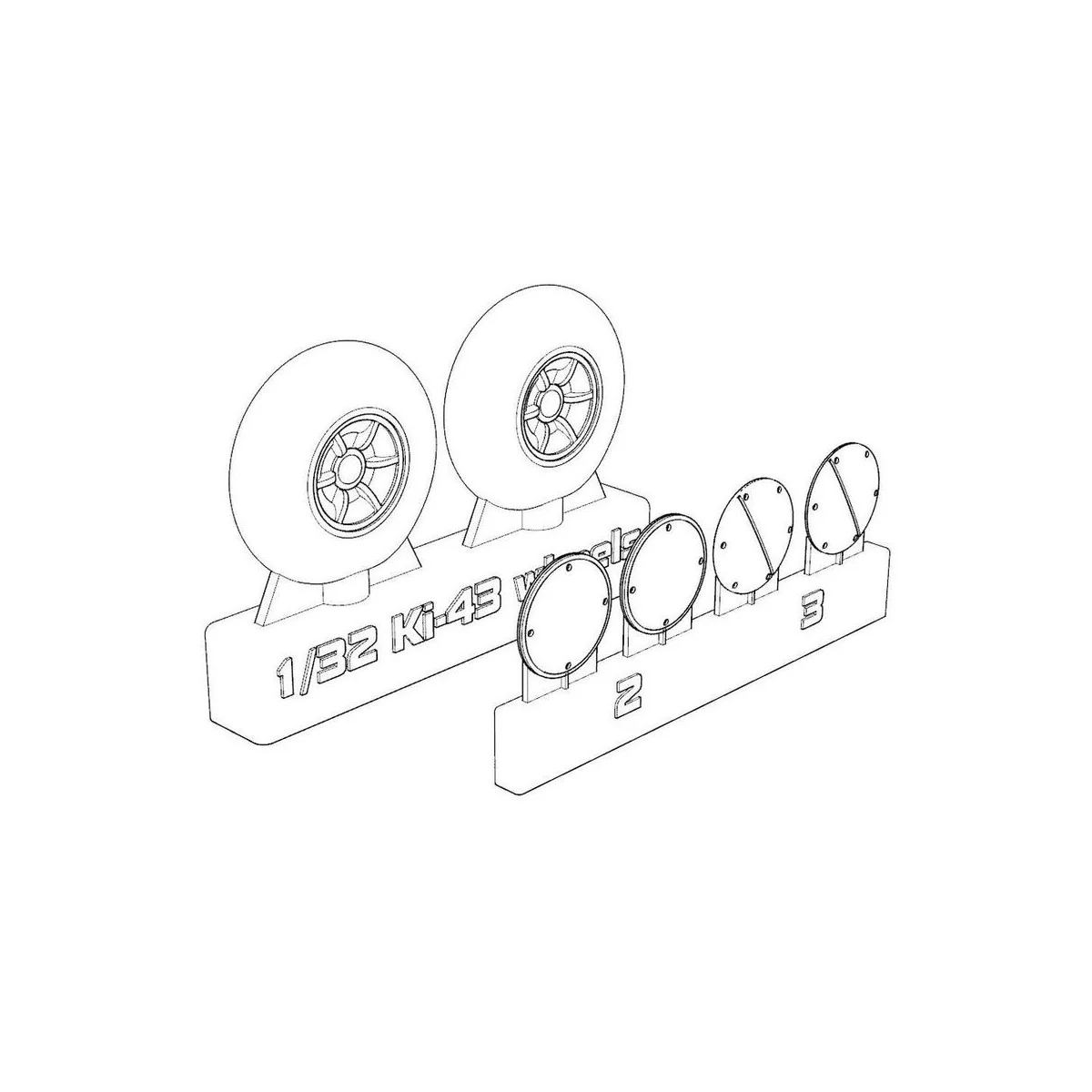Ki-43 Hayabusa Wheels, 1/32 - Brengun BRL32041