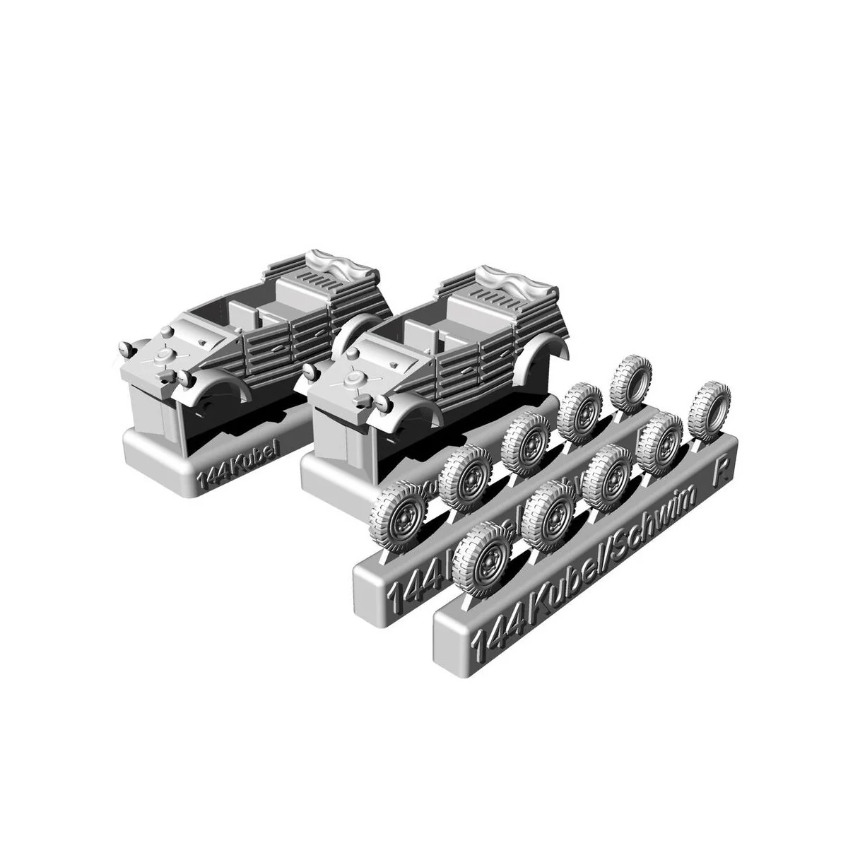Kubelwagen (2pcs), 1/144 - Brengun BRS144052