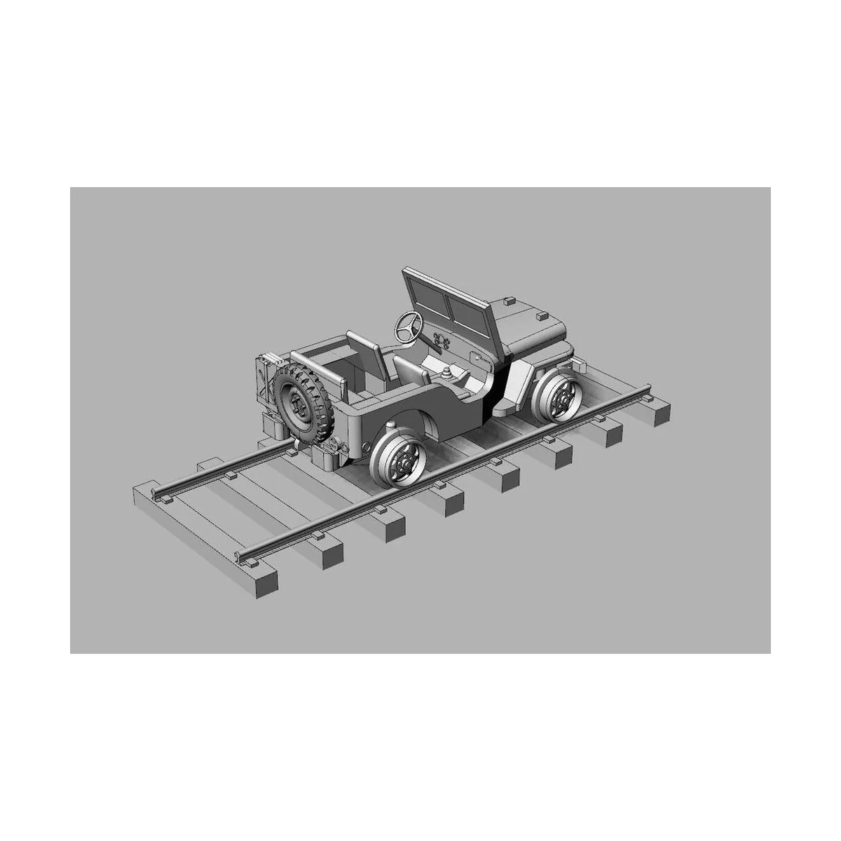 Railway Jeep (2pcs), 1/120 - Hauler HTT120084 Railway Jeep (2pcs), 1/120 - Hauler HTT120084