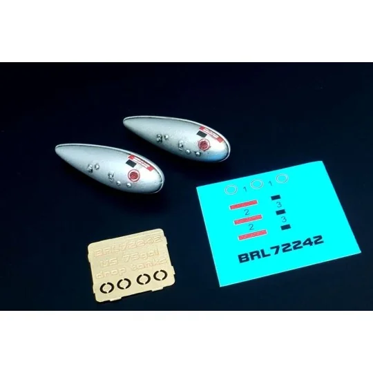 US WWII 75 gal fuel tank (2pcs), 1/72 - Brengun BRL72242