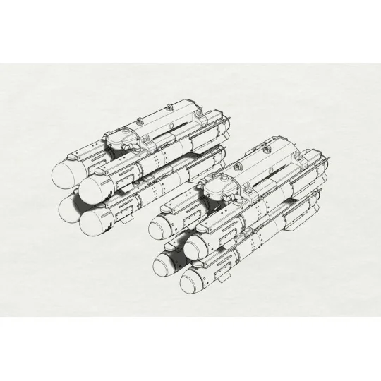 AGM-114 Hellfire (8pcs 2 racks) - Brengun BRL48153