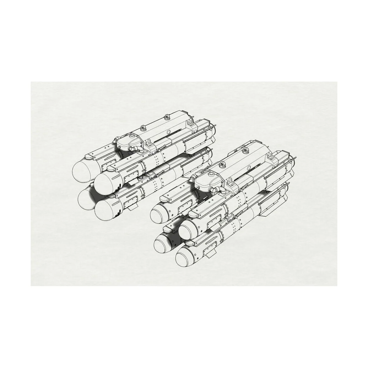 AGM-114 Hellfire (8pcs 2 racks), 1/48 - Brengun BRL48153