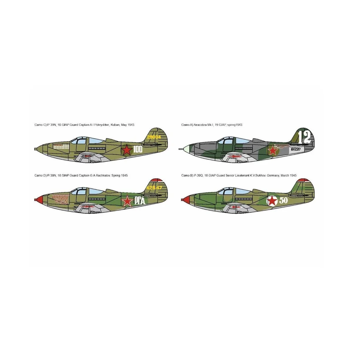 P-39 Airacobra „Red Stars“, 1/144 - Brengun BRP144016