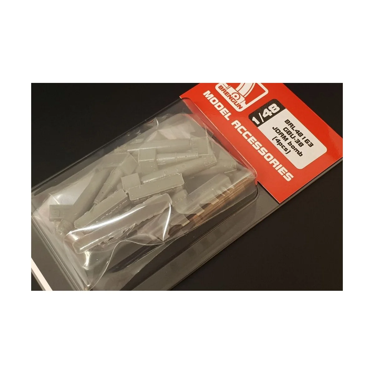 GBU-38 JDAM 500lb bomb (4pcs), 1/48 - Brengun BRL48163 GBU-38 JDAM 500lb bomb (4pcs), 1/48 - Brengun BRL48163