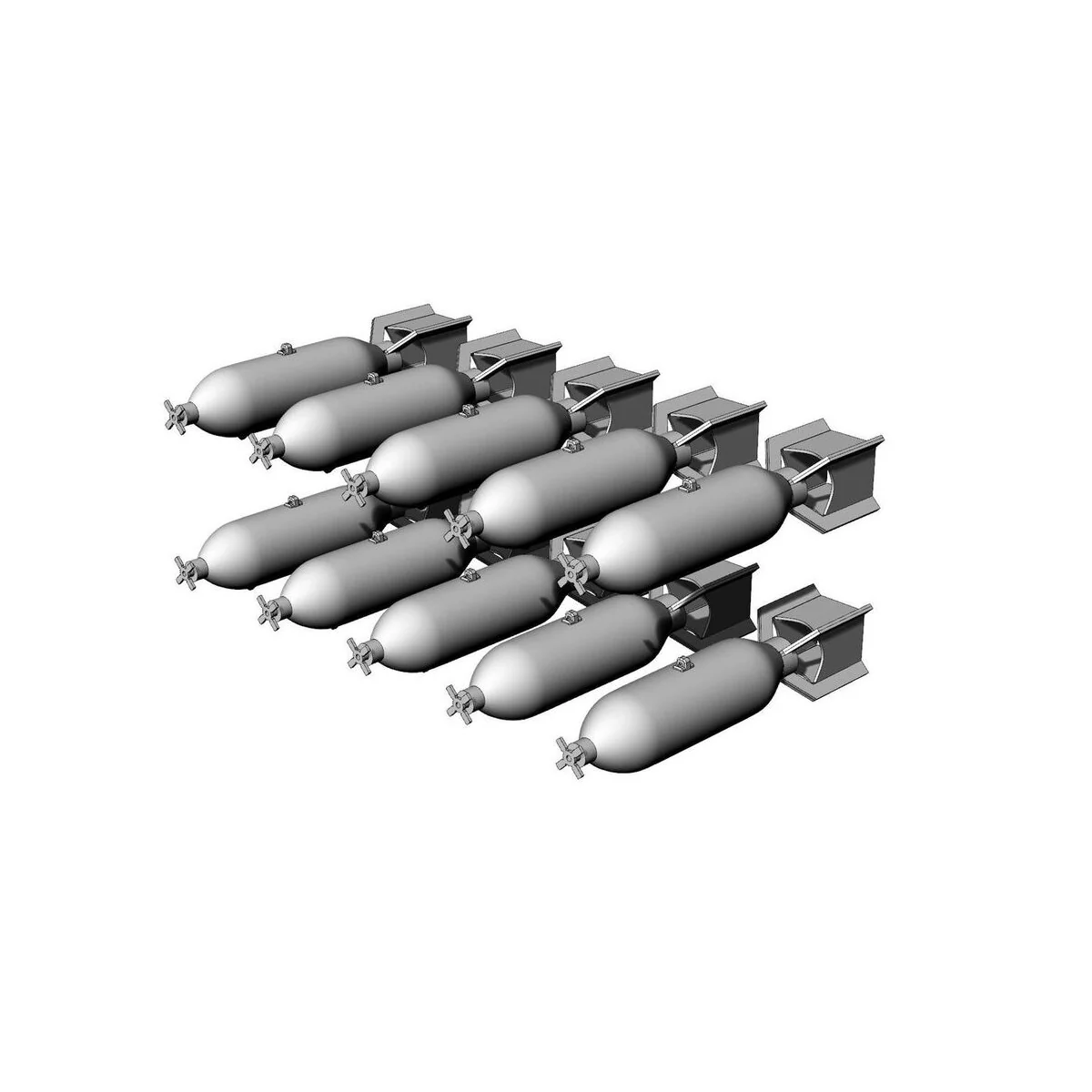 US GP 100lb AN-M30A1 bombs (10pcs), 1/48 - Brengun BRL48165 US GP 100lb AN-M30A1 bombs (10pcs), 1/48 - Brengun BRL48165