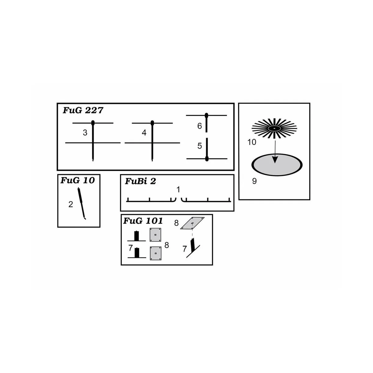 WWII German antennas FuG-10 FuG-101 FuG-227 FuBi-2, 1/72 - Brengun ...