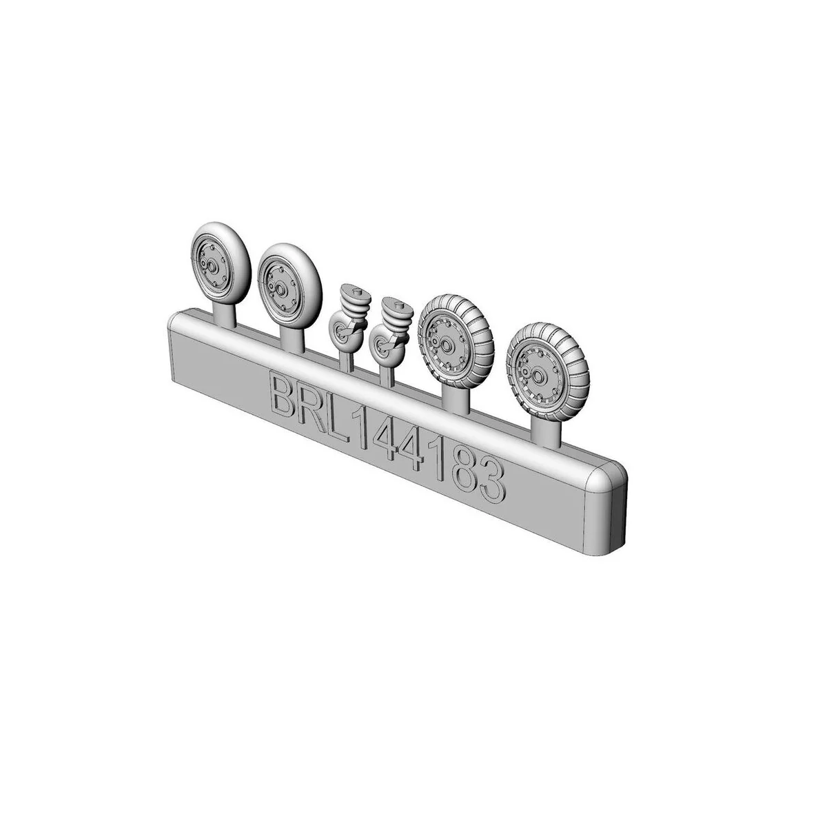 Messerschmitt Bf-109 G wheels set (2 sets) - Brengun BRL144183