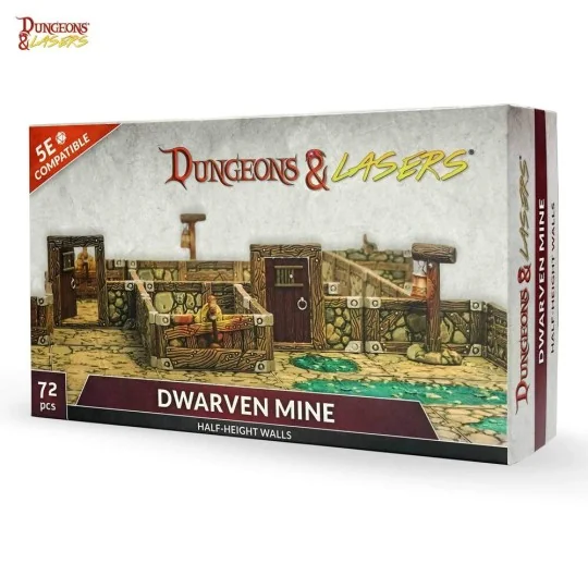 Dungeons & Lasers Dwarven Mine Half-Height Walls - Archon Studio DN...