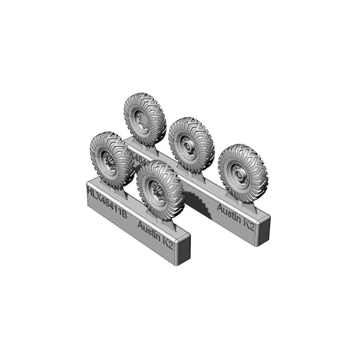 British 2-Ton 4x2 Ambulance (Austin K2) WHEELS for Tamiya, 1/48 - H...