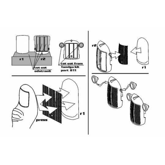 British 2-Ton 4x2 Ambulance (Austin K2) FRONT GRILL for Tamiya, 1/4...