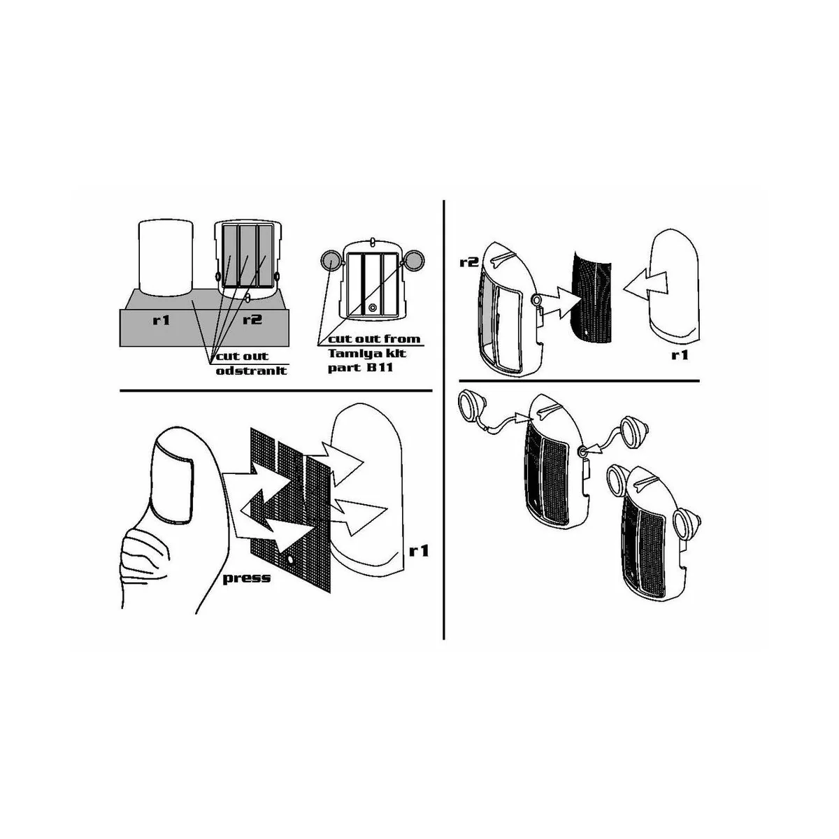 British 2-Ton 4x2 Ambulance (Austin K2) FRONT GRILL for Tamiya, 1/4...