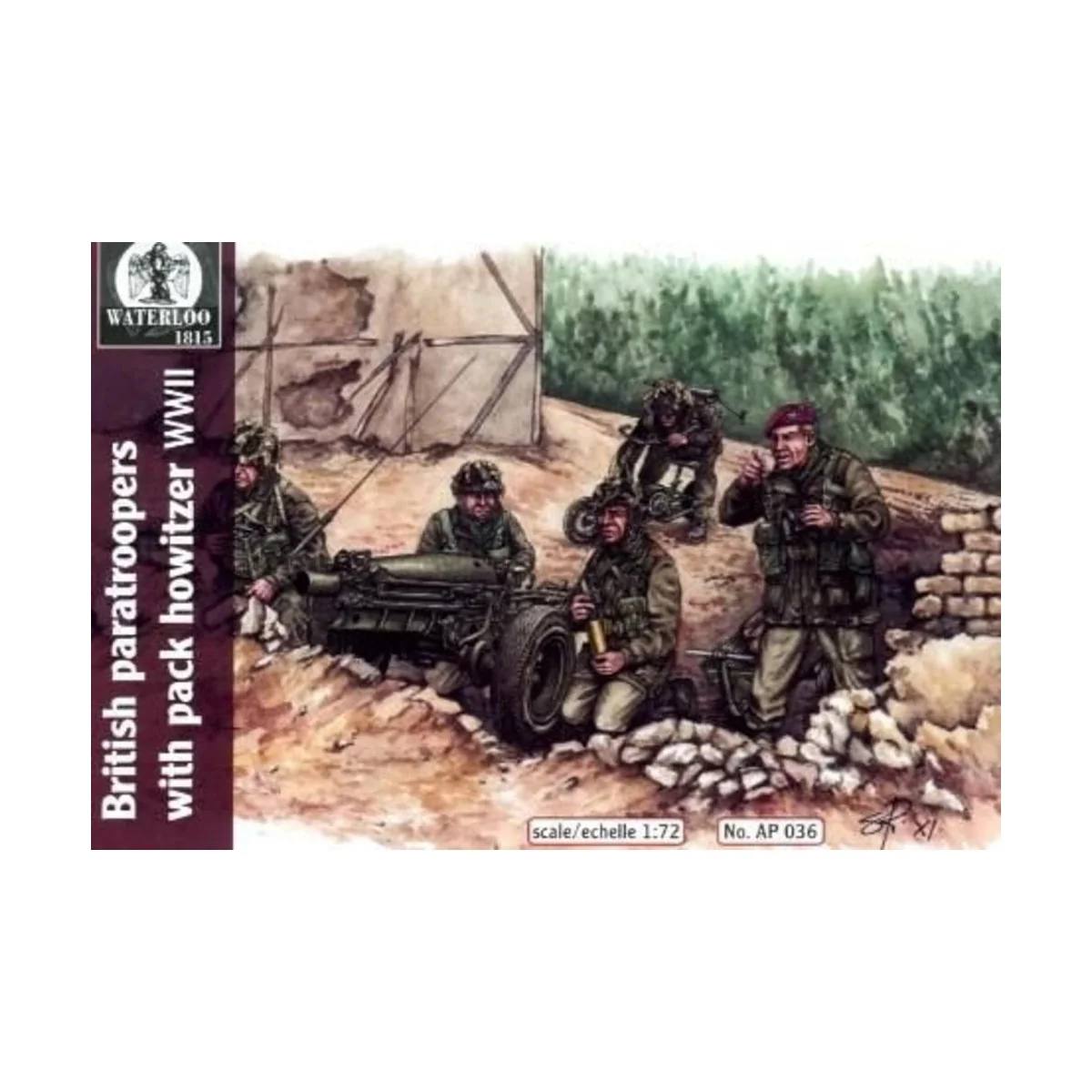 Britsh paratroopers w.pack howitzer WWII - WATERLOO 1815 AP036