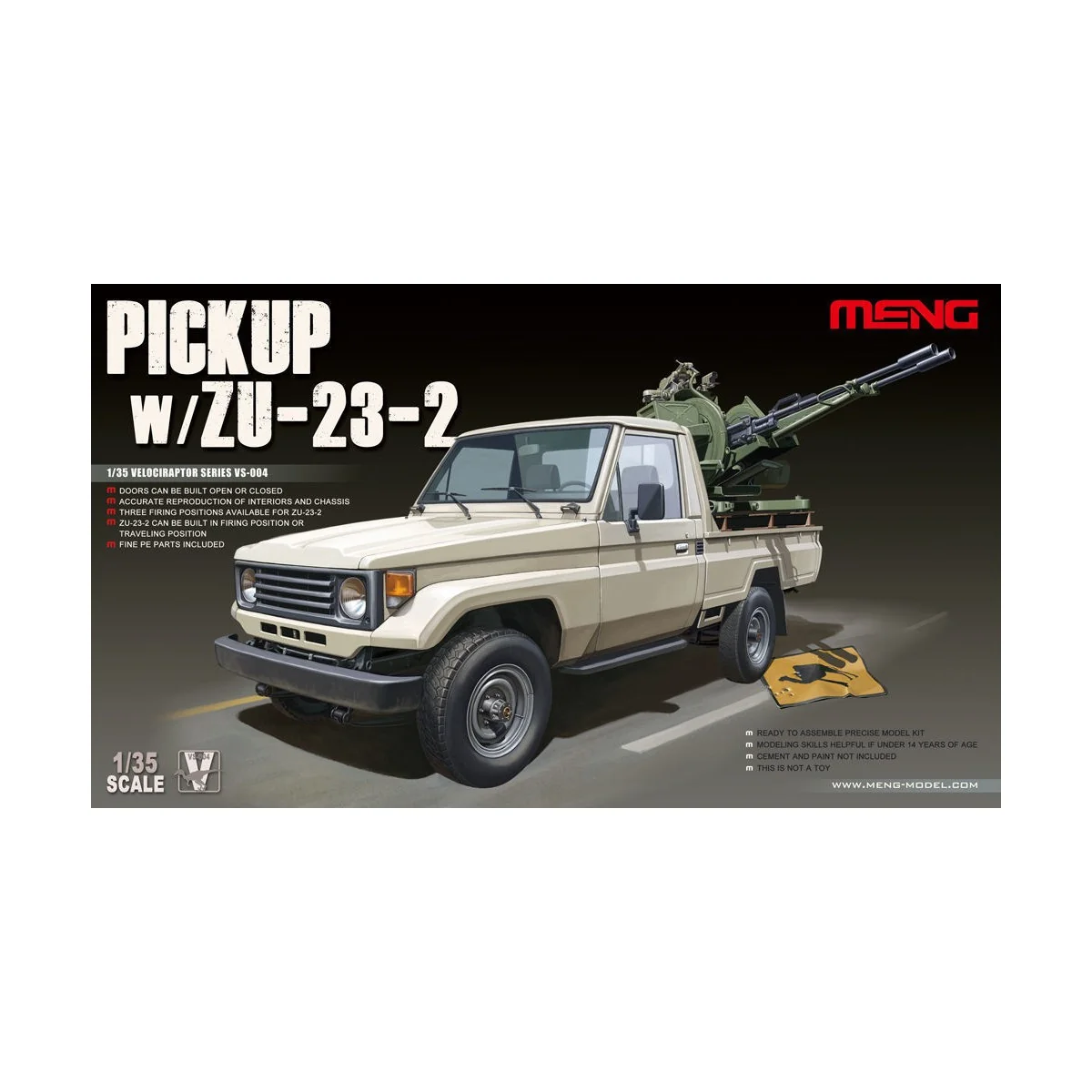 Pickup w/ZU-23-2, 1/35 - MENG-Model VS-004