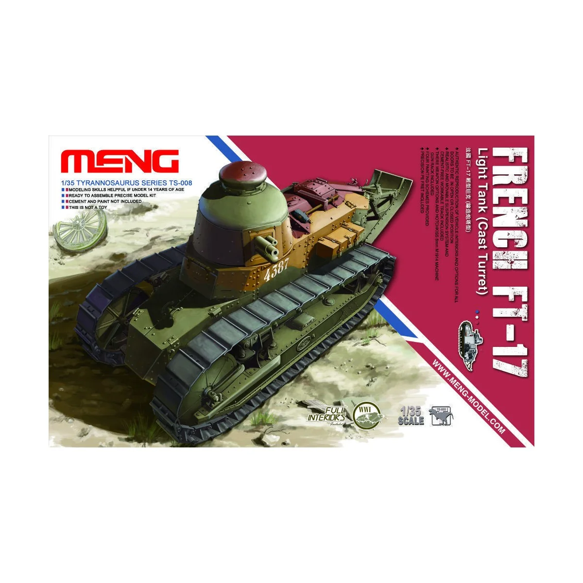 French FT-17 Light Tank(Cast Turret) - MENG-Model TS-008