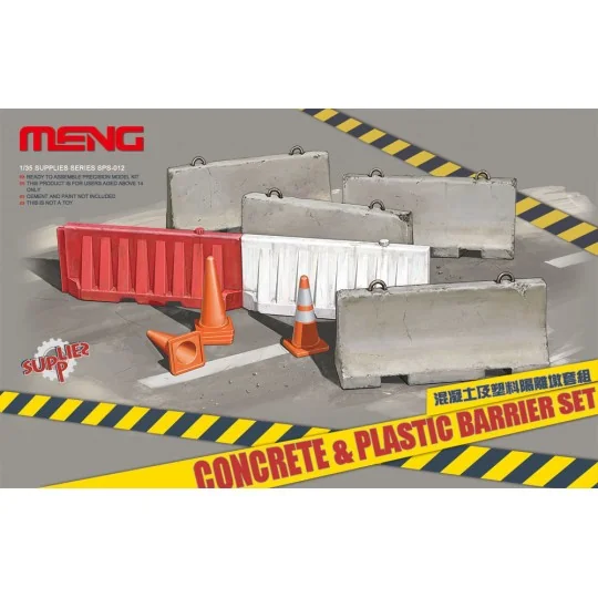 Concrete & plastic barrier set, 1/35 - MENG-Model SPS-012