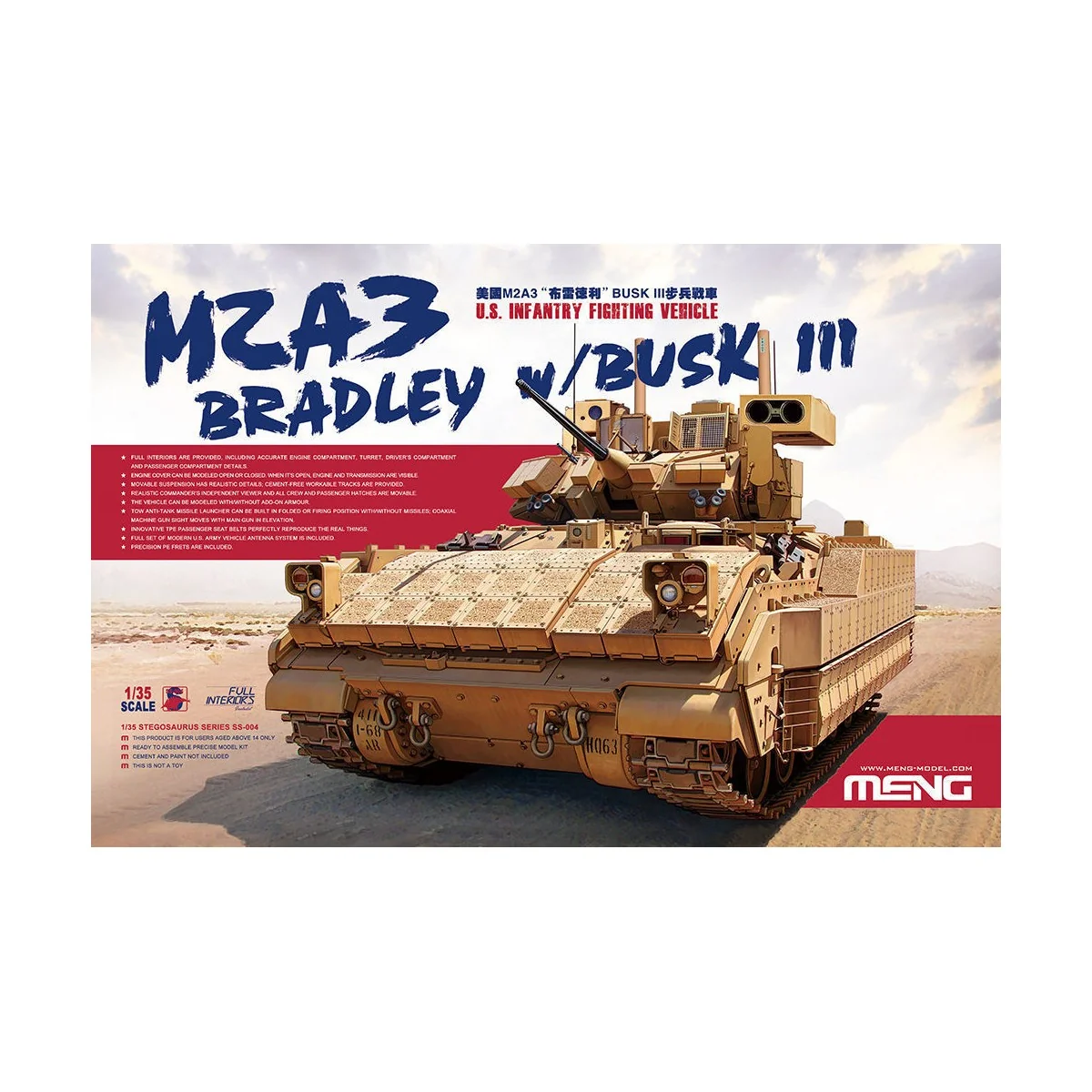U.S. Infantry Fighting Vehicle M2A3 Bradley w/Busk III, 1/35 - MENG...